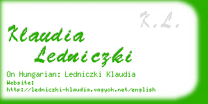 klaudia ledniczki business card